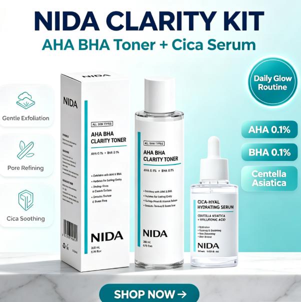 Aha Bha Exfoliant - NIDA ハイドレーティング クラリファイング スキンケアセット AHA BHA