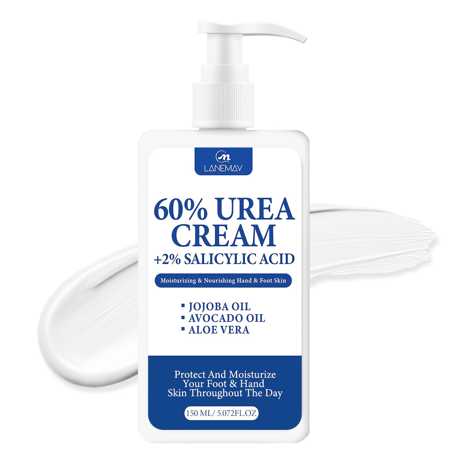 Urea Foot Cream - 60%尿素配合の足用クリーム（サリチル酸、シアバター、アボカドオイル配合）- 乾燥した膝、肘、手、かかと用の保湿剤