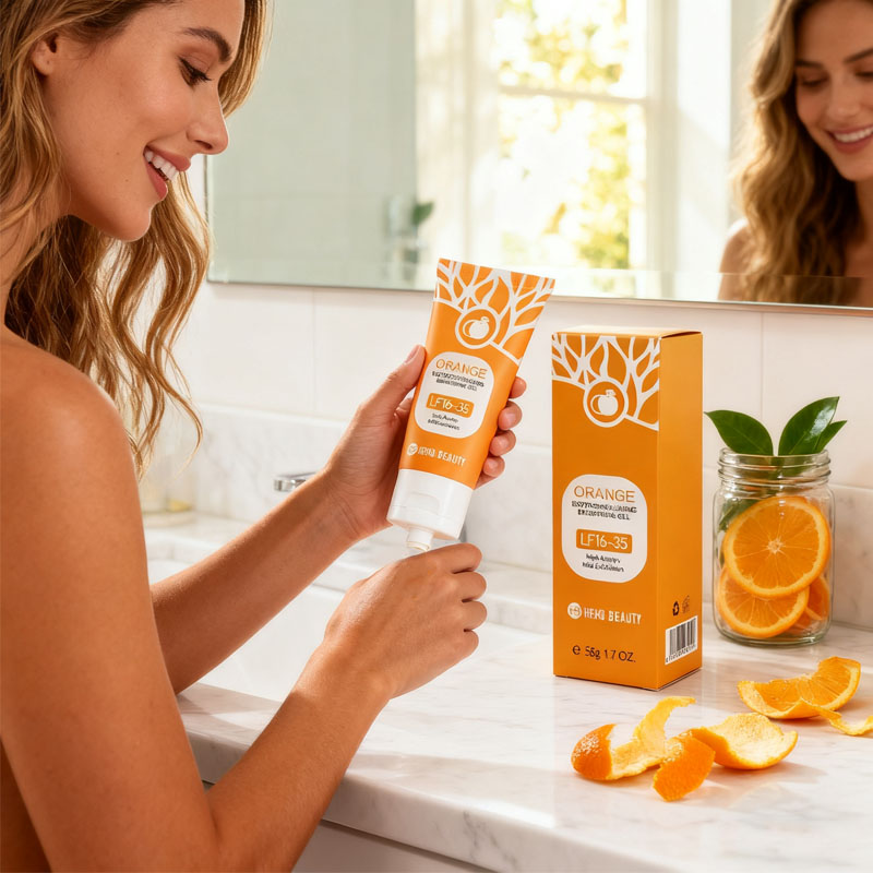 Aha Bha Exfoliant - オレンジ酵素角質除去ジェル ブライトニング ディープクレンジング フェイススクラブ ジェントルマッドピール スムーススキン