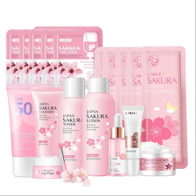 Aha Bha Exfoliant - 日本さくらフェイシャルクリーナー韓国顔血清角質除去ピーリングジェル保湿トナーアイクリーム日焼け止め化粧品スキンケアセット