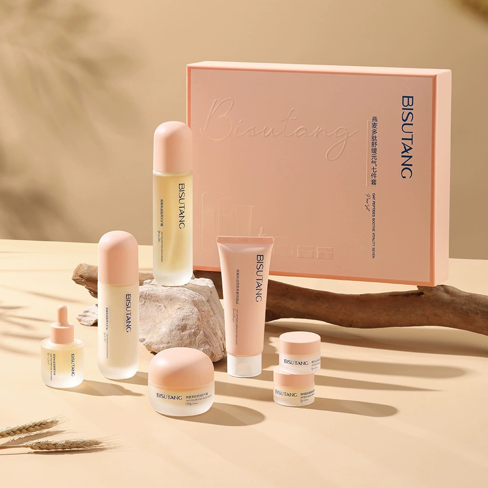 Skincare Oat - オートポリペプチド保湿アンチリンクルセット、小じわを軽減、肌の修復、保湿、輝き、アンチエイジング、引き締めスキンケア