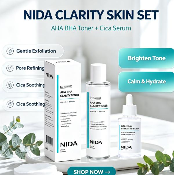 NIDA ハイドレーティング クラリファイング スキンケアセ - Aha Bha Exfoliant のレビューと価格
