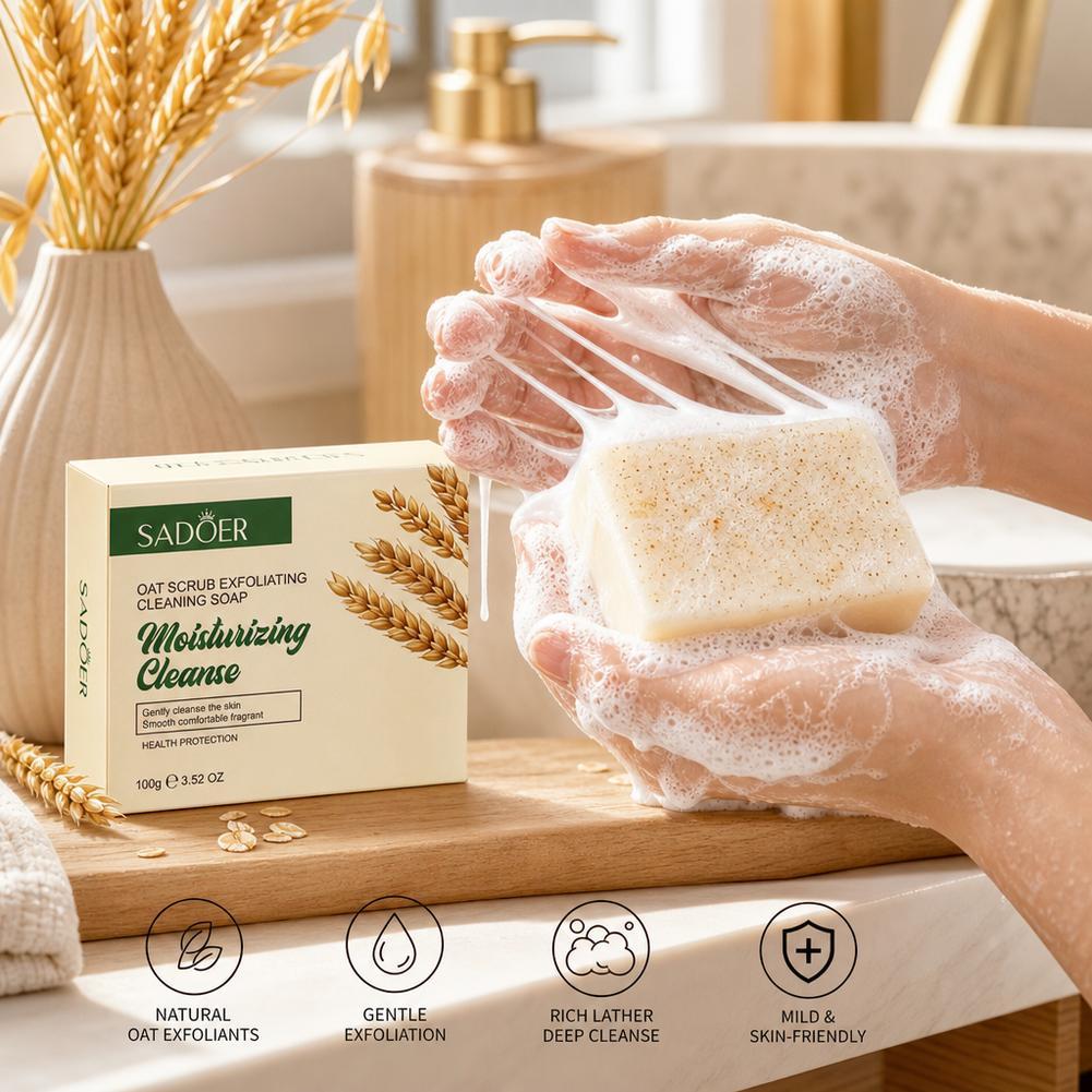 オート麦スクラブ角質除去洗浄石鹸穏やかな保湿ディープクリーン - Skincare Oat のレビューと価格